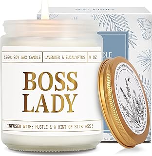 Boss Lady Candle Gifts for Women, Unique Promotion Appreciation Candle for Girl, Work Besties, Funny Lavender & Eucalyptus Christmas, Birthday, Business Female Owner Coworkers-49
