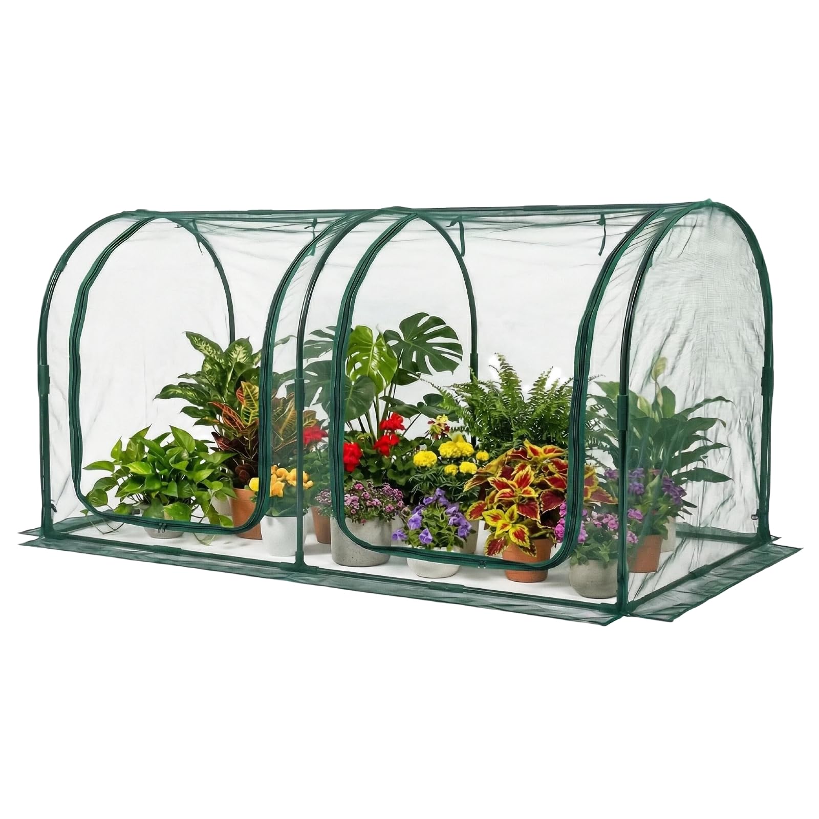 GreenGiggle Crop Cage for Garden,98"x49"x49" Tunnel Plant Netting Cover with Zipper,Garden Bed Cover for Protection for Vegetables Fruits,Garden Cage