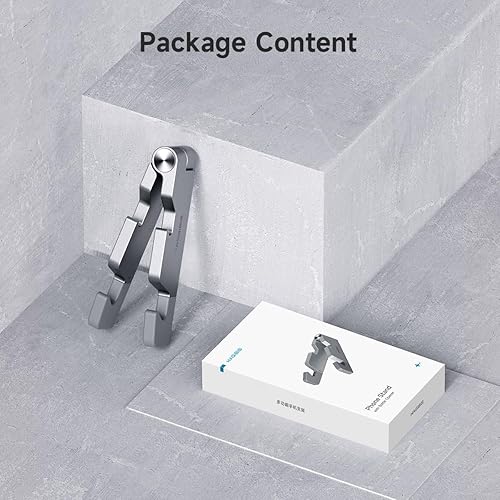 Miniatura 8 de Hagibis Soporte de teléfono celular para escritorio, 4 en 1, plegable, de aluminio, portátil, de viaje, con abrebotellas, abrebotellas, regla para
