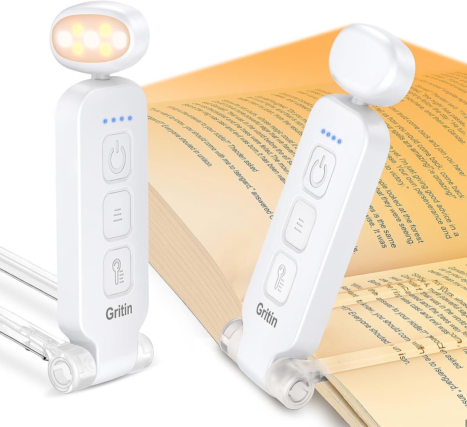 Gritin Rechargeable Book Light for Reading in Bed with Memory Function