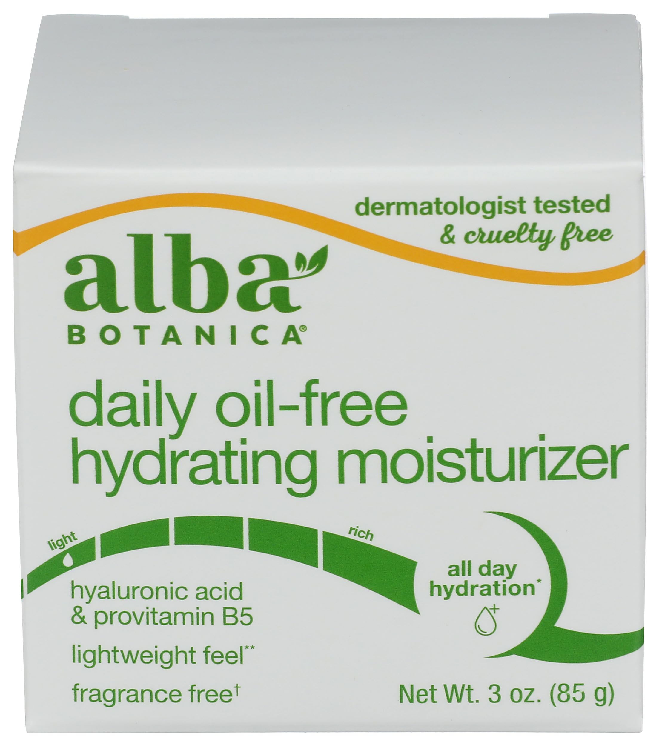 Alba Botanica, Moisturizer Aloe Green Tea Oil Free, 3 Ounce