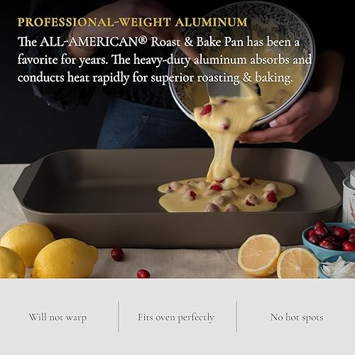 Miniatura 5 de All American 1930 - Sartén para asar y hornear con antiadherente de alta calidad - Resistente y sin PFOA - Uso para asar y hornear fácilmente -