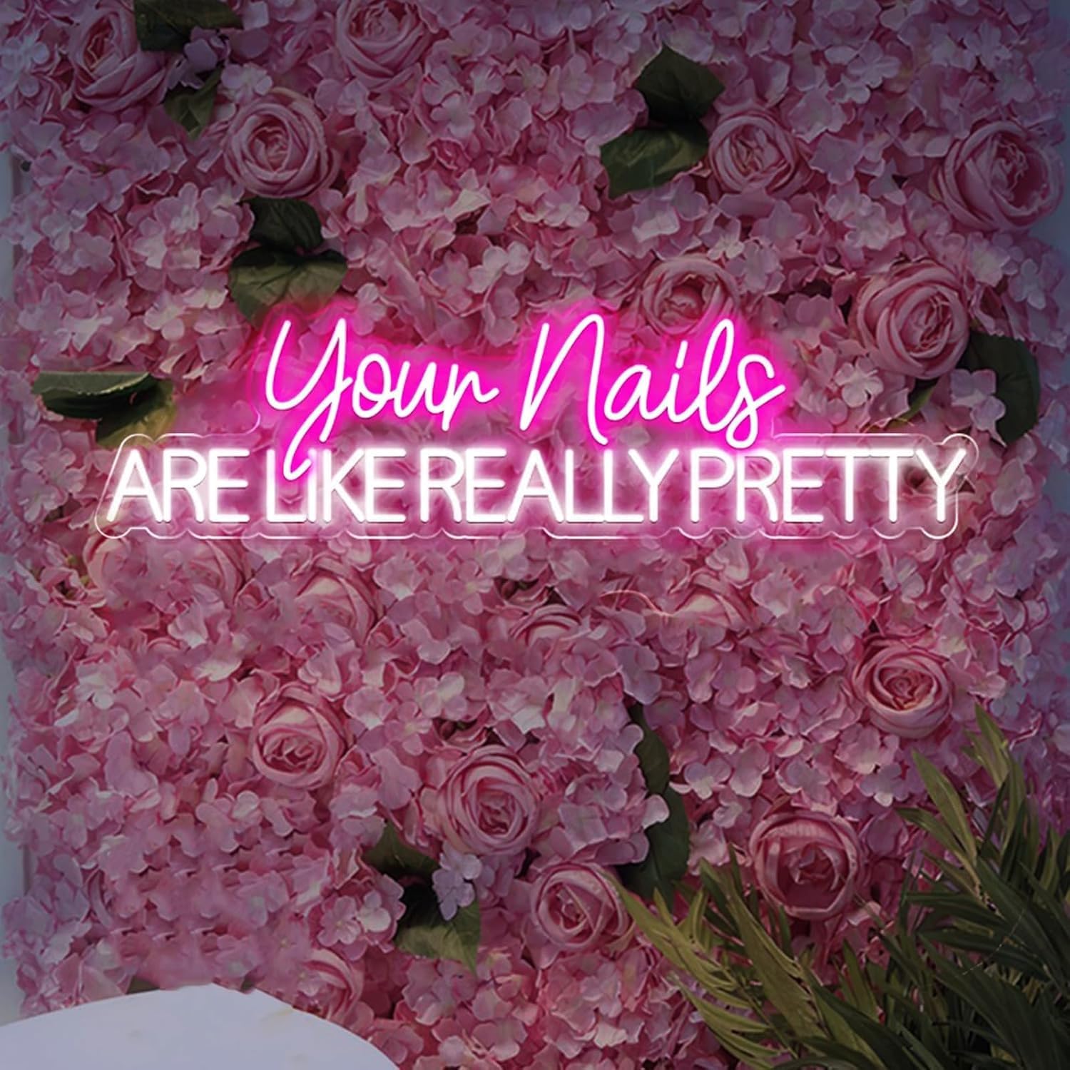 Your Nails are Like Really Pretty Neon Sign 28inch Beauty Salon Signboard, Nail Studio Neon Light, Nail Salon Led Sign, Custom Beauty Room Wall Decor -Pink&White