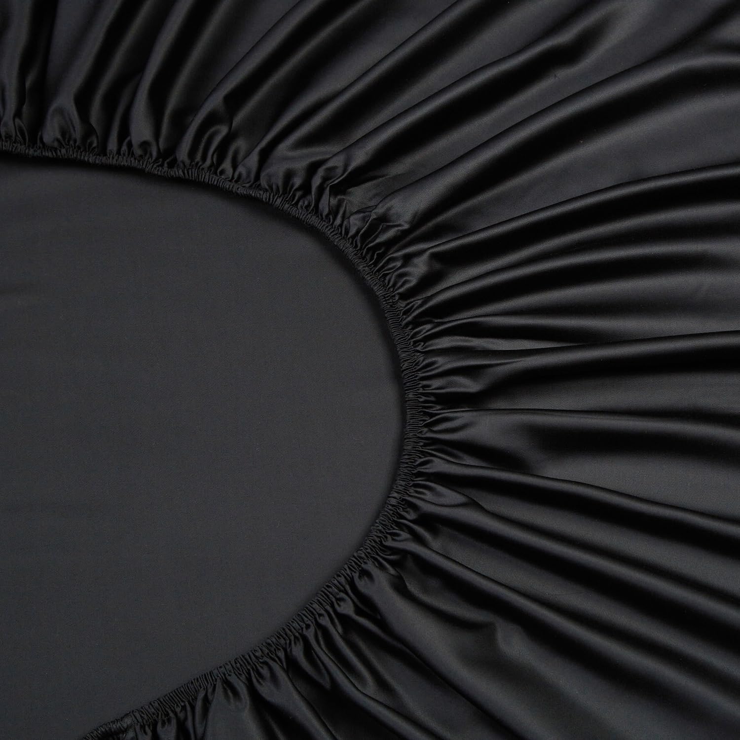 Bambus Spannbettlaken 200x200 cm Schwarz Antibakteriell Weich Spannbetttücher Kühlende 100% Bambus Spannbetttuch Set Doppelbett Uni Leintuch für Hohe Matratze Hoher Steg bis 25-30 cm