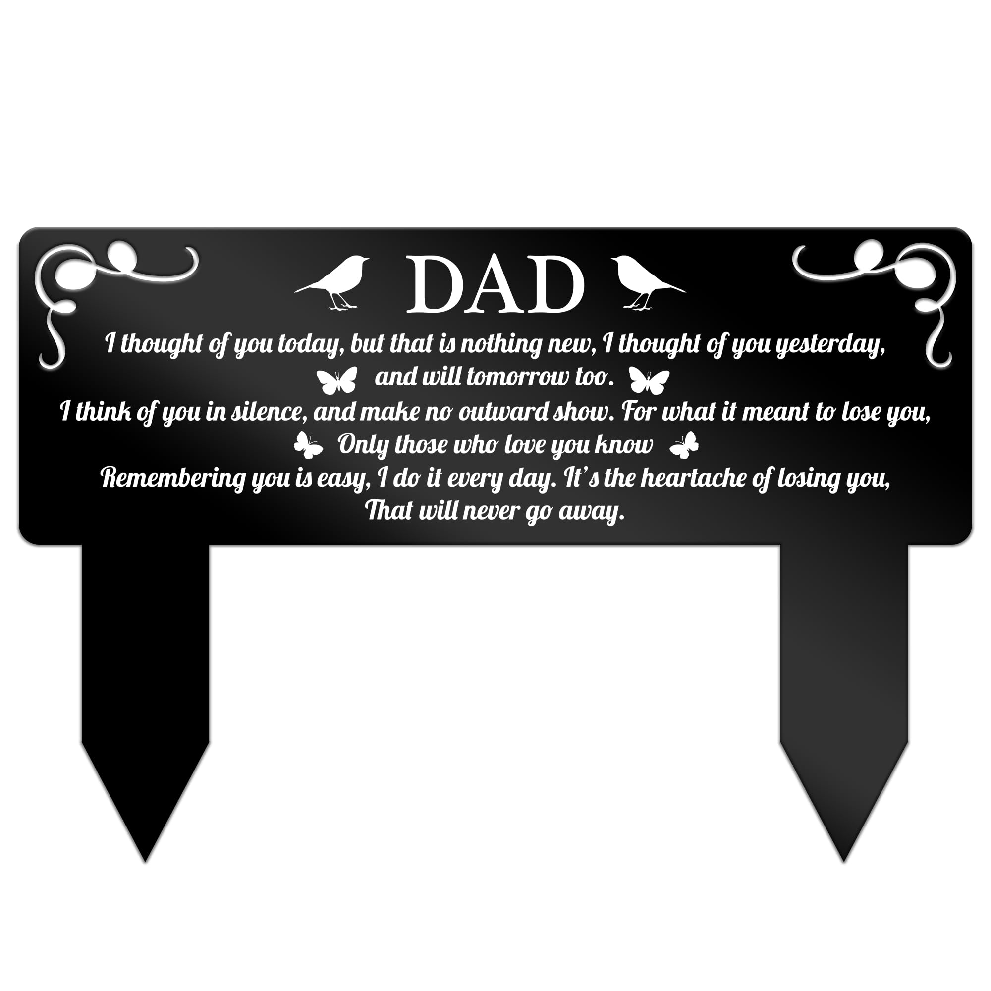 Red Ocean Dad Memorial Grave Plaque | Acrylic Graveside Memorial Marker for Father | In Loving Memory Cemetery Plaque for Memorial Garden & Remembrance