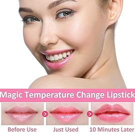 BKPPLZP 2 Pack Crystal Flower Jelly Lipstick,Magic Color Changing Lipstick,PH Clear Temperature Color Changing Lip Gloss,Lip Balm,Long Lasting Nourishing Moisturizing Lip Stick Set D01+02