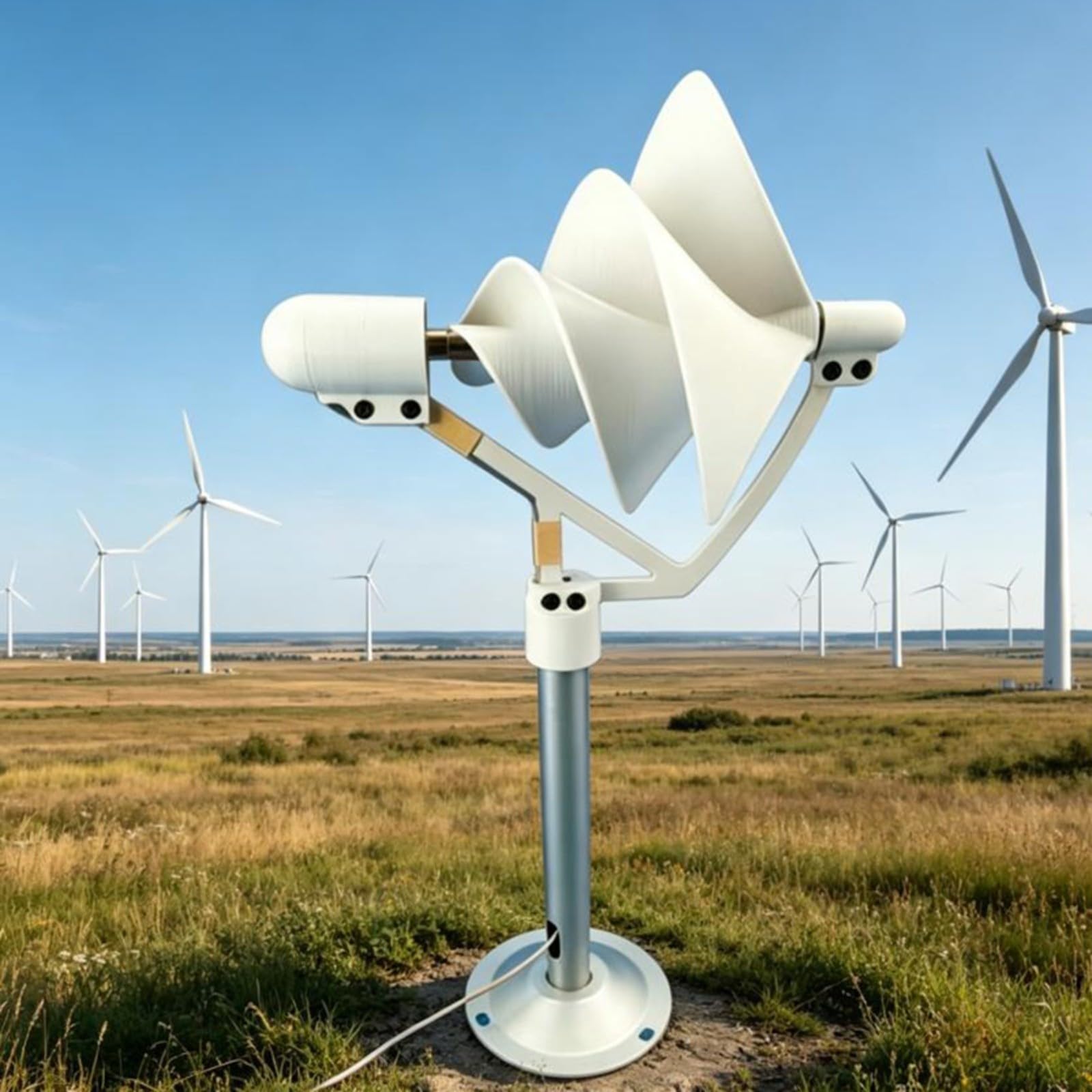 Generador de turbina de viento en espiral de 10 W, modelo científico Arquímedes Breeze, dispositivo de energía eólica portátil de metal, para proyectos de enseñanza en el aula y decoración