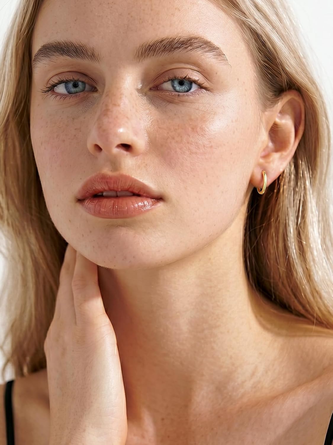 Silvora 14K Gold Plated Huggie Hoop Earrings for Women, Small Sterling Silver Hoops, Hypoallergenic Cartilage Earrings for Sensitive Ears 8/10/12/14/16/18/20MM