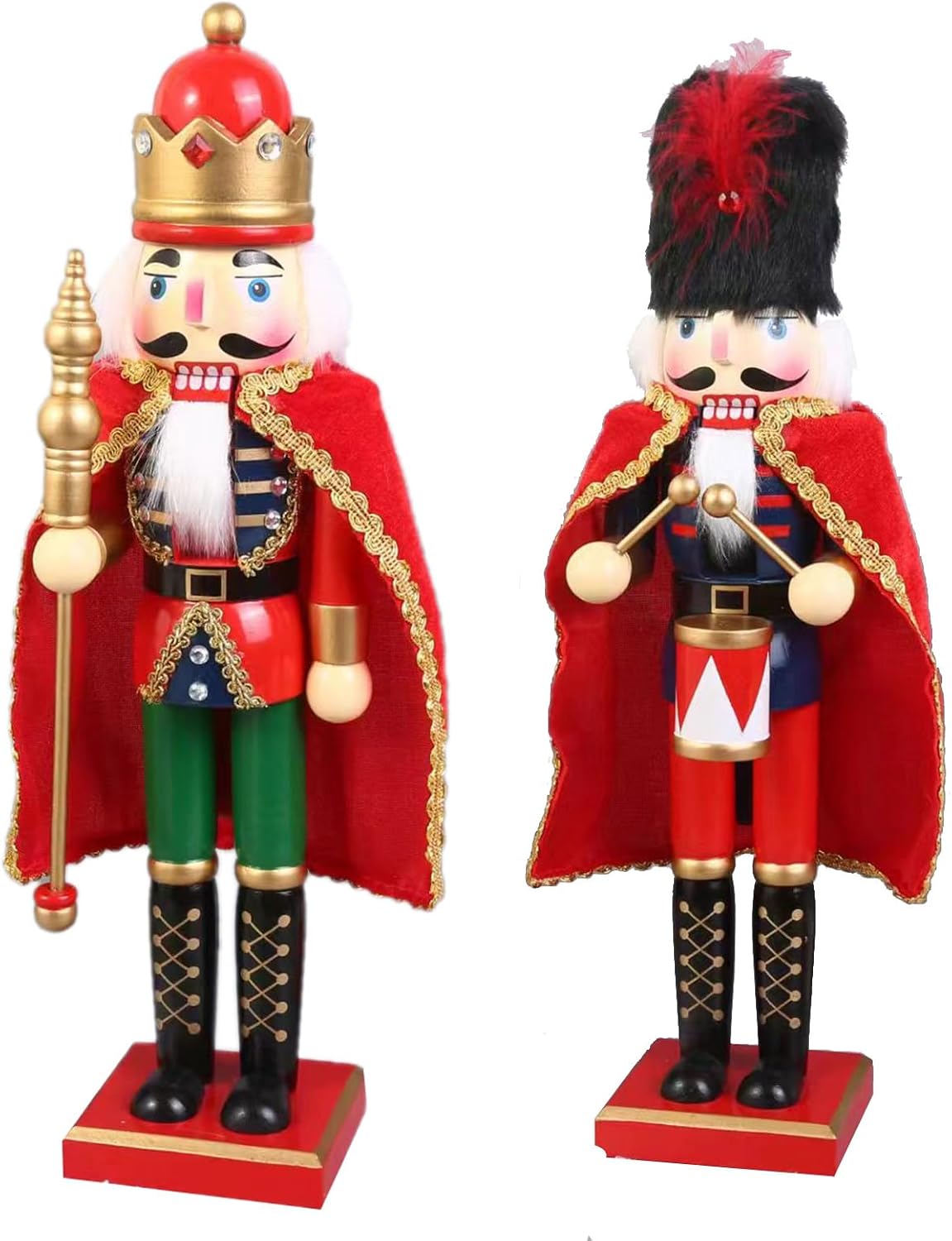 38cm Christmas Wood Nutcrackers Soldier Puppet Ornament For Festival Party Kitchen Wedding Home Desktop Decoration