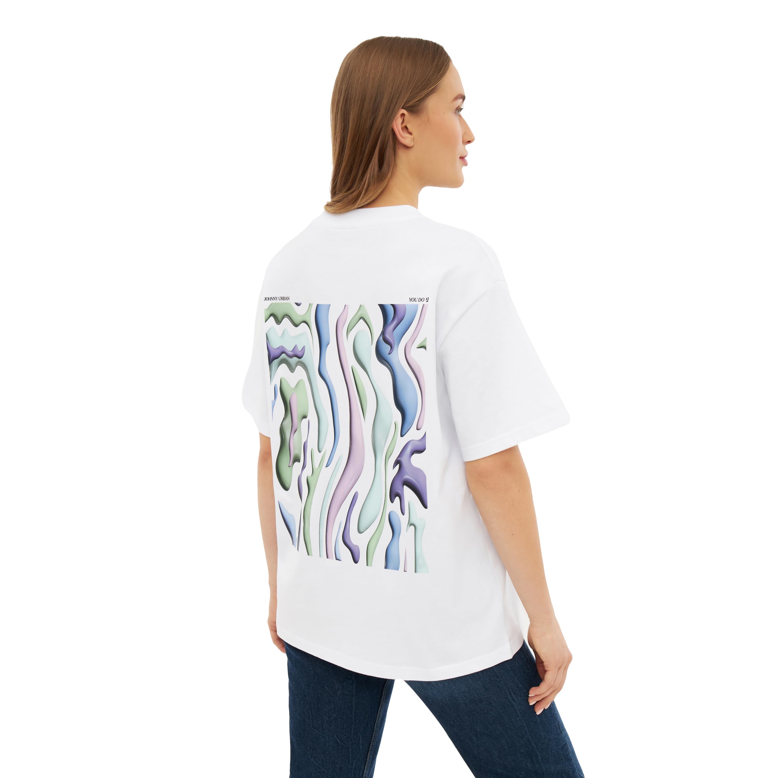 Johnny Urban Oversized Tshirt Herren & Damen - Sammy Lava Print - Heavy Basic Kurzarm T-Shirt Oversize - Enganliegender Kragen - Unisex - 100% Baumwolle - Back Printing