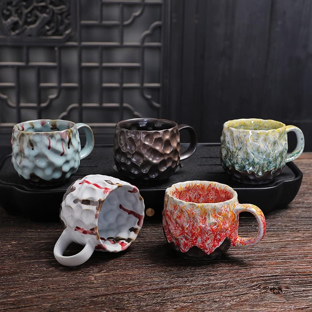 Handmade Rough Pottery Coffee Cup Retro Mug Office Water Cup Men and Women Tea Cup Ceramic Creative(C) (B)