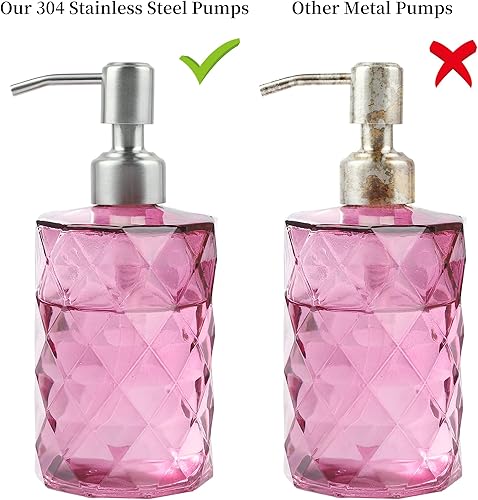 Miniatura 3 de Paquete de 6 dispensadores de jabón de repuesto, 304 tapas dispensadoras de jabón de acero inoxidable a prueba de óxido para botellas regulares de