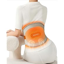 IKEEPFIT Portable Heating Pad for Back, Cordless Wearable Heat Belt with Massager for Lower Back Pain Relief, Battery Powered 8000 mAh Rechargeable, MAXwarm&reg; 3.0, Gift for Women Men 90-310 lbs