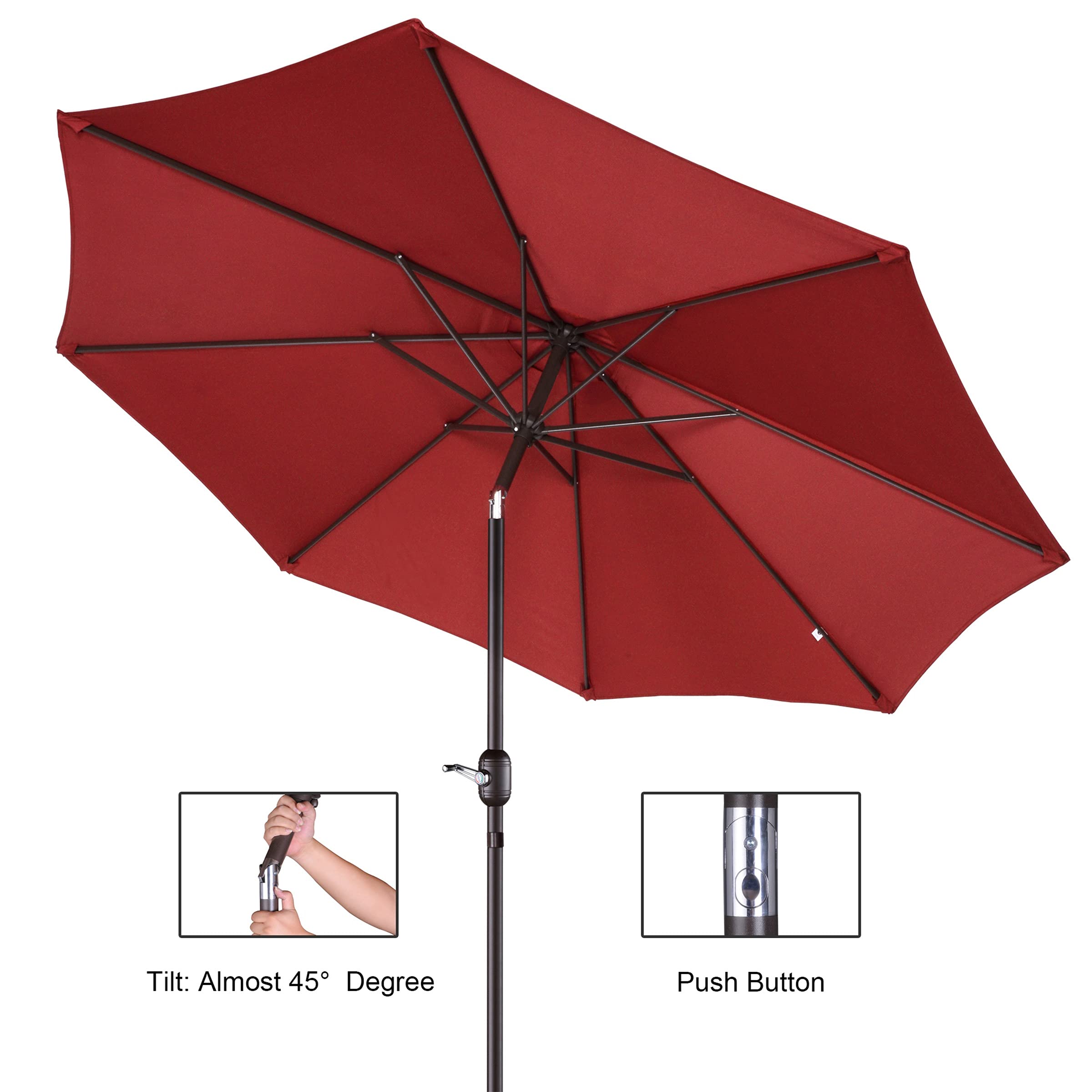 659740WEP - Sombrilla de patio, color rojo 7