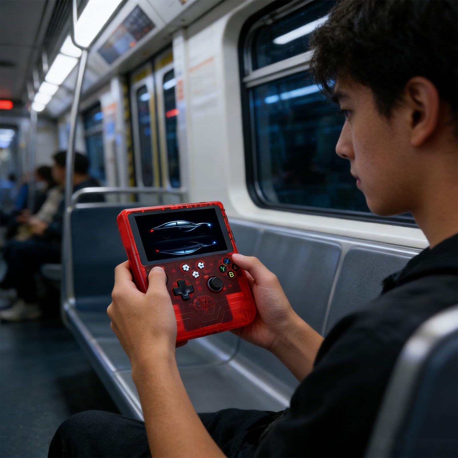 Ejoyous Console di Gioco Portatile con Schermo da 6 Pollici Console di Gioco retrò Memoria da 128 GB Batteria da 6000 MAh Doppi Joystick RGB 30 Emulatori Plus per Giocatori di Giochi per Famiglie in