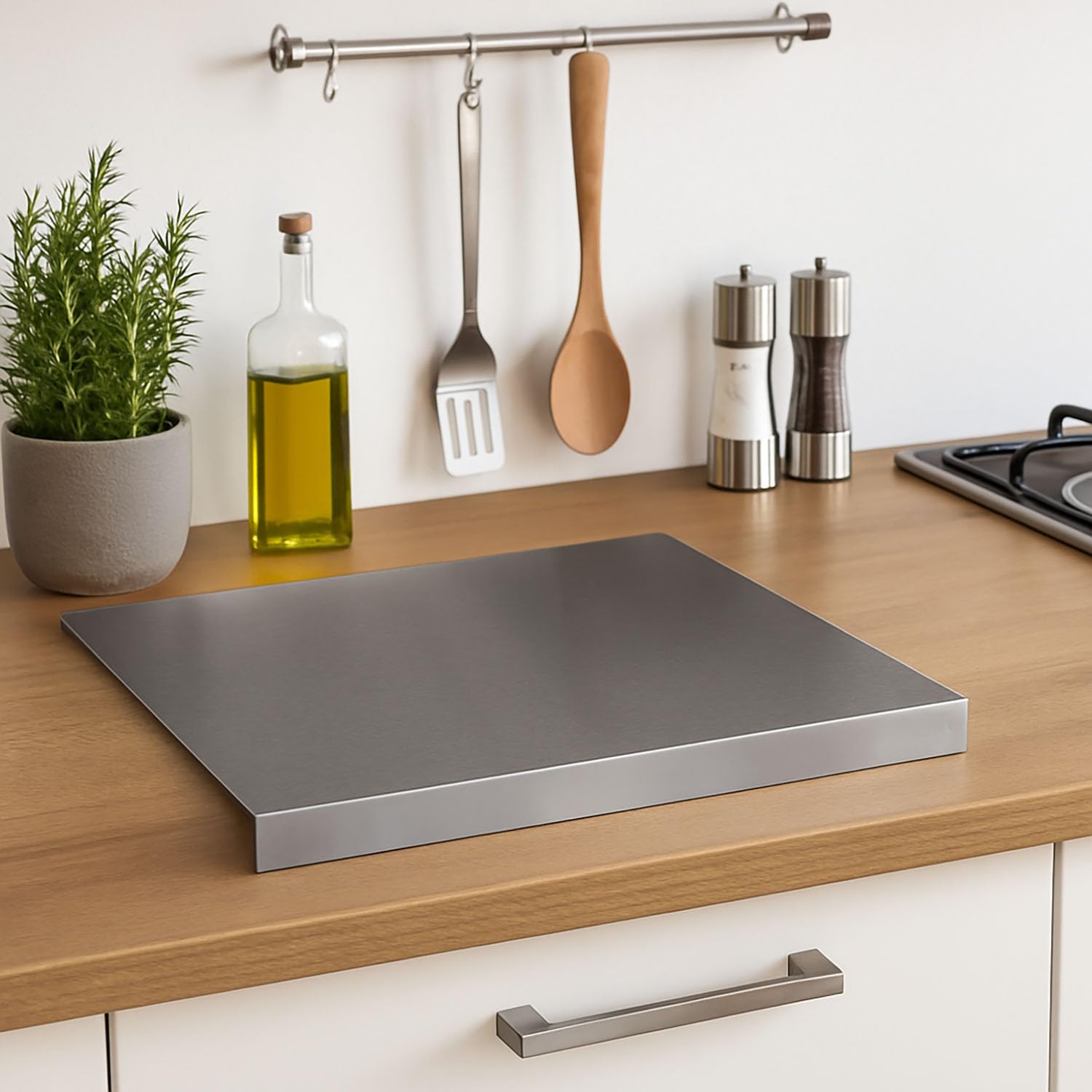 TIENDA EURASIA – Tabla Cortar Cocina | Material Acero Inoxidable | Medidas 50 x 40 x 4 cm | Rectangular | Ideal para Cortar y Preparar Alimentos | Resistente a la Corrosión