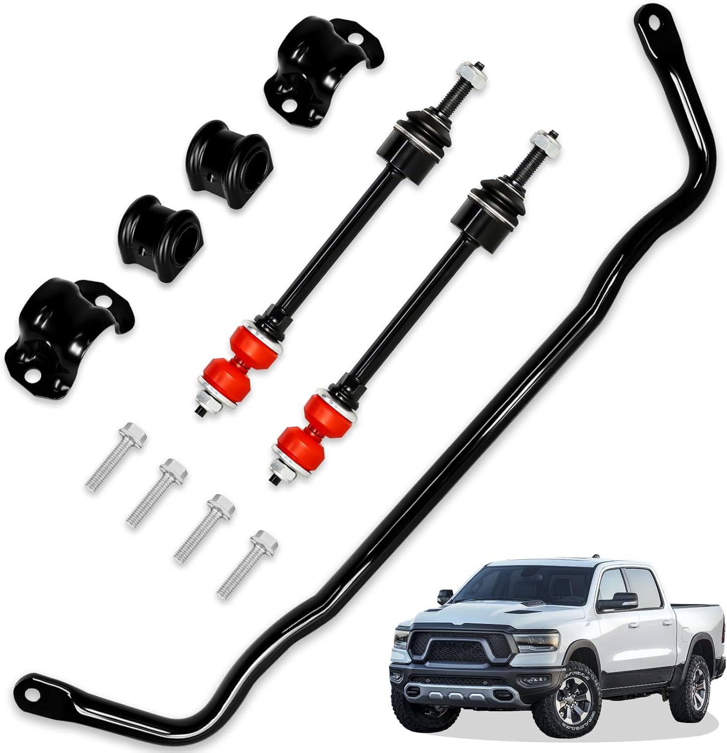 11Pcs Front Suspension Sway Bar End Link with Bushing Kit Fit for Dodge Ram 1500 4WD 2009-2010, for Ram 1500 2011-2018, for Ram 1500 Classic 2019 2020 2021 2022, Replace OE# 55398938AC, K80894