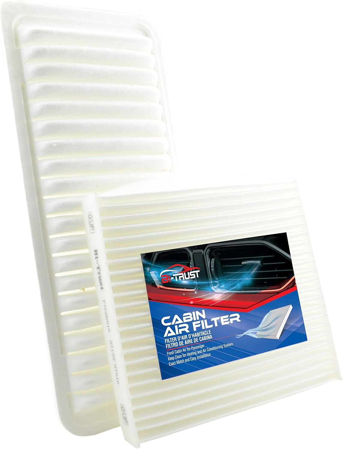 Engine Cabin Air Filter,Replace Fram CA10257,CF10285,Compatible with Toyota Highlander V6 3.3L Hybrid 2008 2009 2010,2-Pack