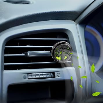 Oil Diffuser,RoadLoo 2 Pcs Car Diffuser Air Freshener Vent Clip Car Aromatherapy Locket Essential with 20Pcs Random Color Felt Pad for Office or Other Places