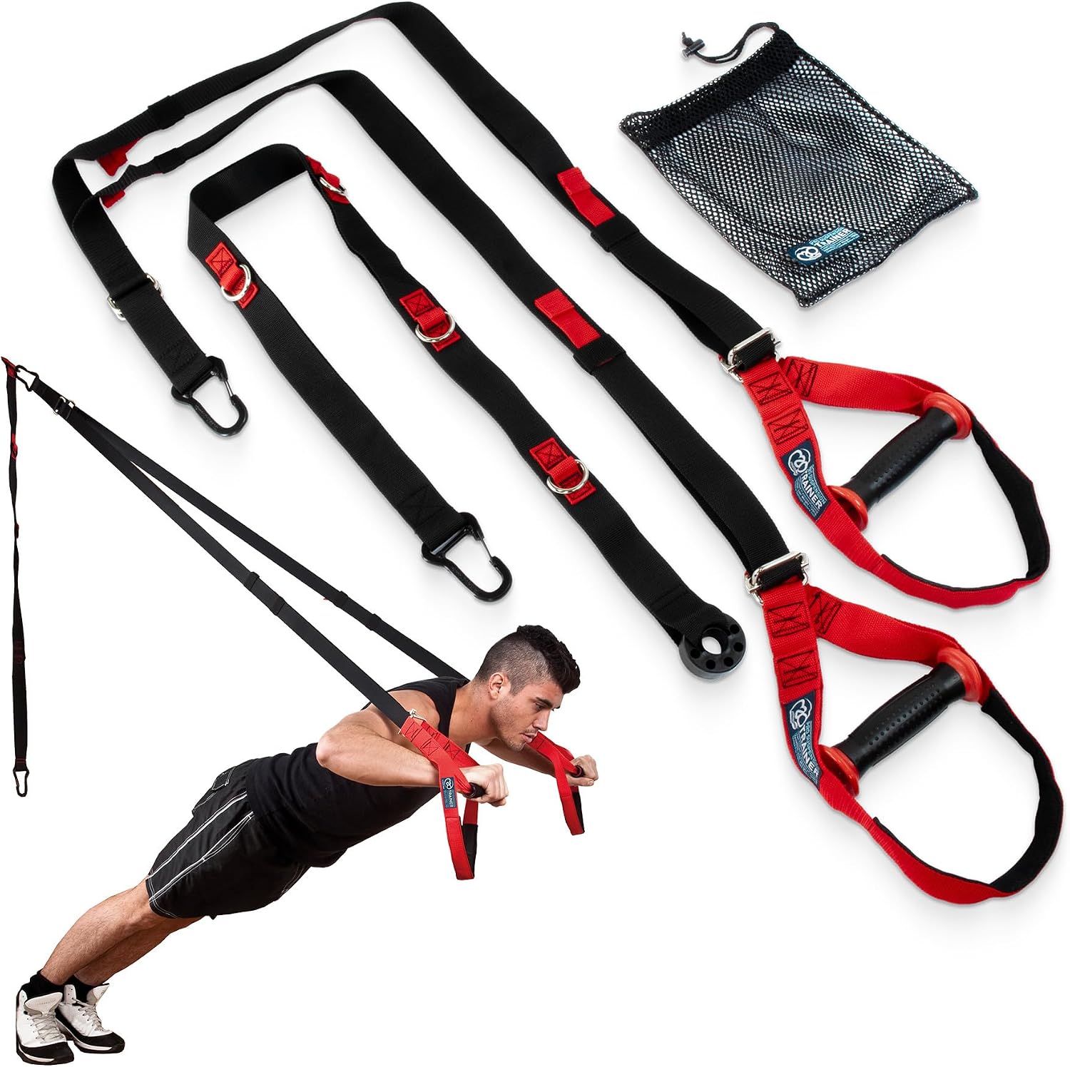 Fitness Mad Suspension Training System | Sling Trainer with Door Anchor | Suspension Trainer for Strength Training & Body Weight Resistance | Full-Body Training   Workout Anywhere
