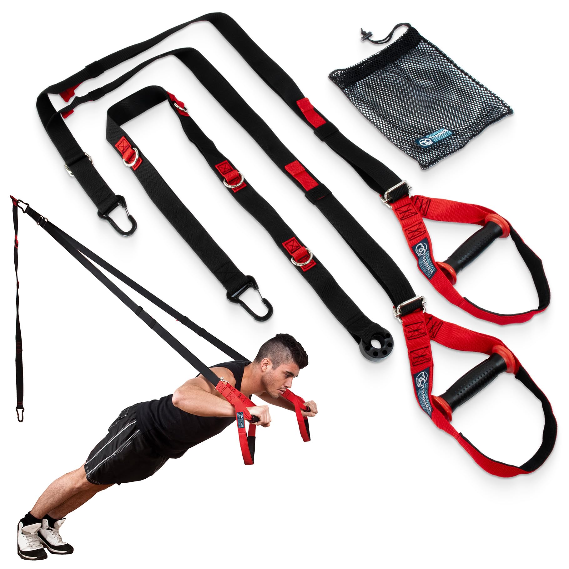 Fitness Mad Suspension Training System | Sling Trainer with Door Anchor | Suspension Trainer for Strength Training & Body Weight Resistance | Full-Body Training – Workout Anywhere