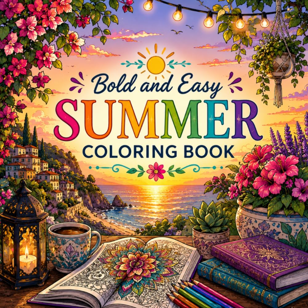 Bold and Easy Summer Coloring Book: Have Fun!