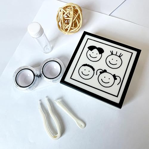 Miniatura 2 de Estuche para lentes de contacto, tamaño de viaje, estuche de contacto ocular con espejo, botella de solución, kit de herramientas de extracción para
