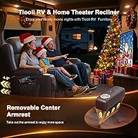 Vista 5 de RV Loveseat Recliner Sofa, Wall Hugger Massage Reclining RV Couch with USB, Insert Pockets, Cup Holders, 150° RV Recliners Sleeper Sofa for RV