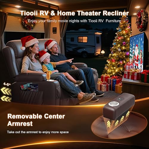 Miniatura 5 de Sofá reclinable para autocaravana, sofá reclinable de pared de masaje con USB, bolsillos de inserción, portavasos, sofás reclinables, sofá