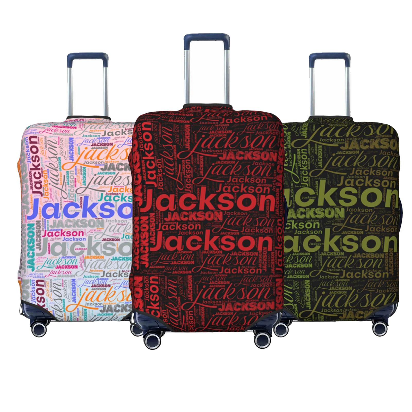 Personalized Custom Luggage Cover Personalized Double-Sided Suitcase Cover Add Your Name Design Travel Protector Elastic Washable Baggage Covers XL Fit Baggage Size 29-32 In