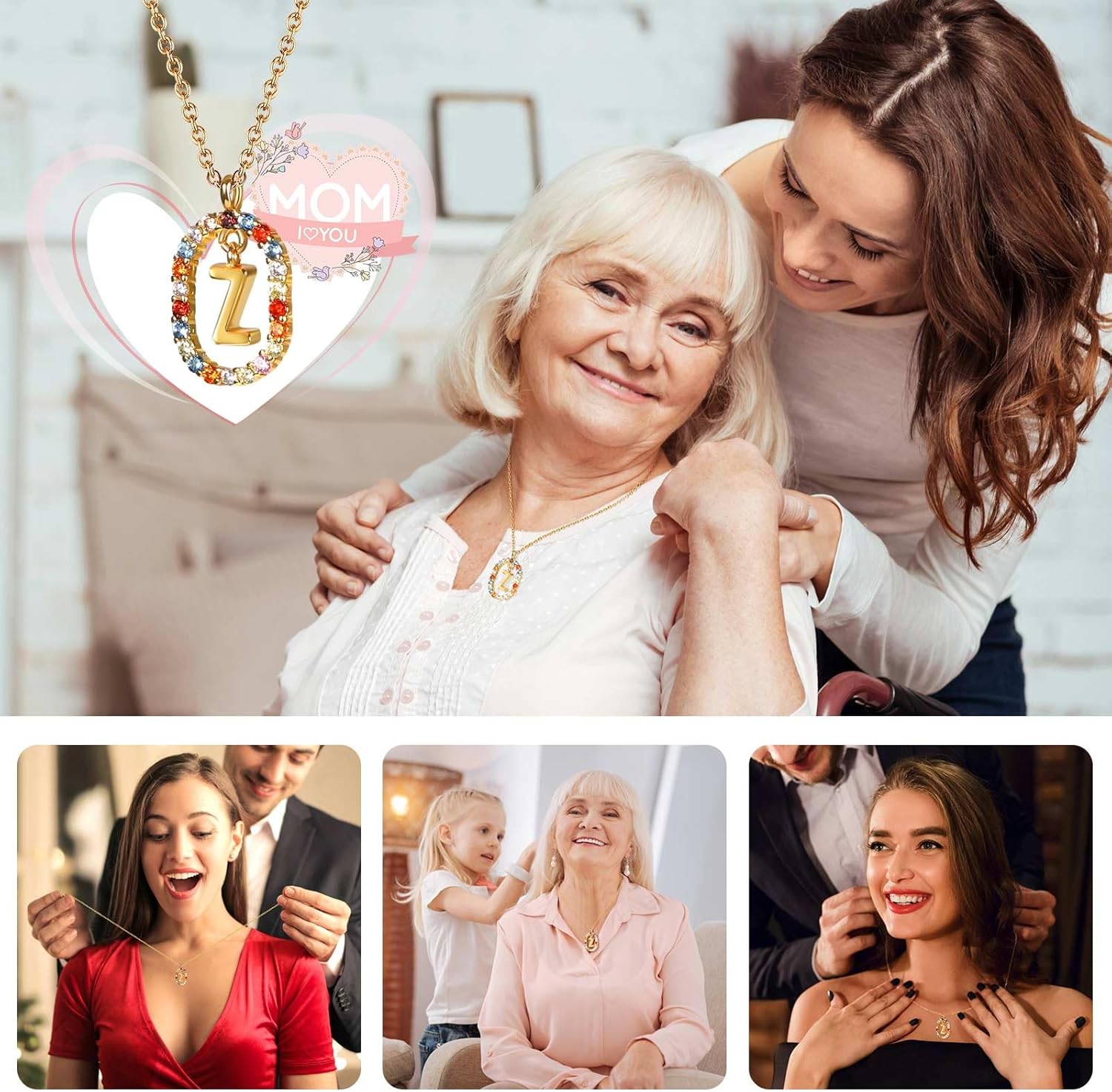 Valentine Gifts for Women Mom Girlfriend Wife Preserved Forever Flowers Roses Bear with 18K Gold Plated Necklace Z, Eternal Flowers Rose Anniversary Birthday Gifts for Her Mother from Daughter