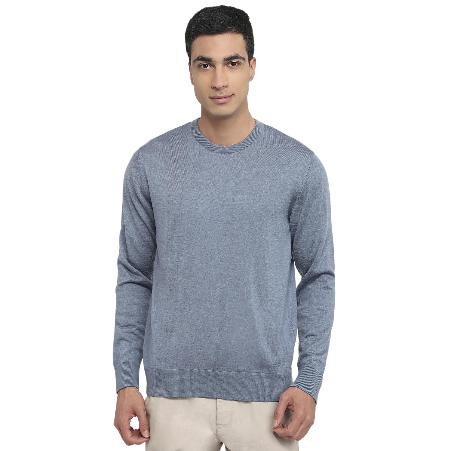Men Regular Fit Solid Pattern Acrylic Wool Blend Round Neck Full Sleeve Casual Sweater-image-33
