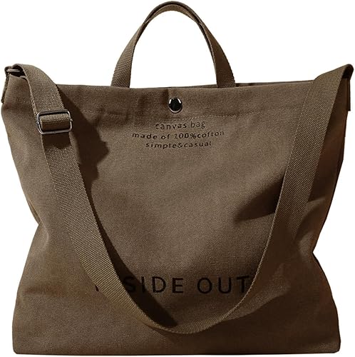 Vista 9 de Bolso de mano de lona grande para mujer, bolso de trabajo casual para hombro, bolso cruzado con asa superior, bolsos cruzados