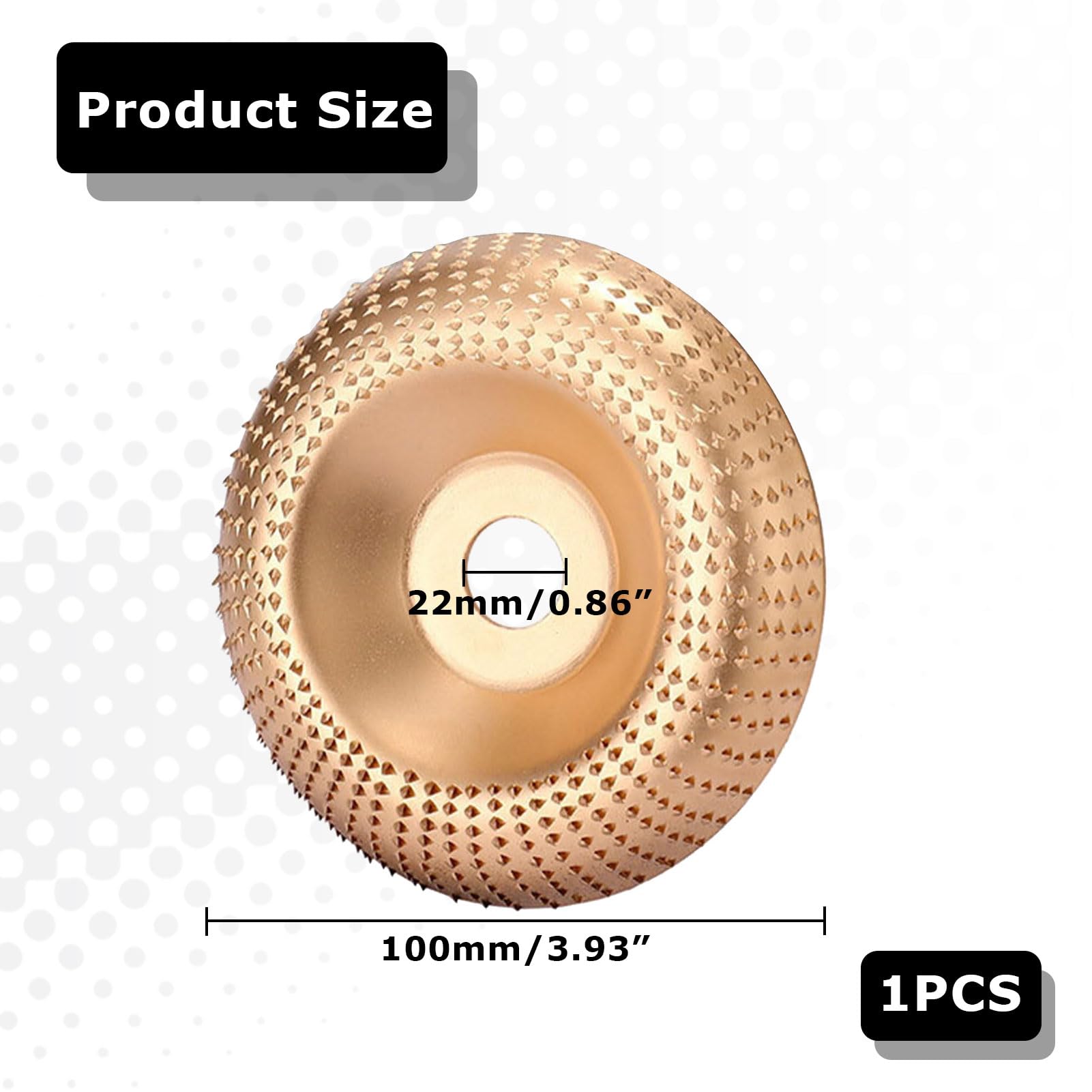 Produktbild von Holzfräser Für Winkelschleifer – Ø125mm, 22,2mm Loch, Aus Stahl, Zum Schnitzen, Formen & Polieren Von Holz