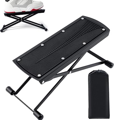 Guitar Foot Pedal, Guitar Footstool 4 Gears High And Low Folding, Sturdy Metal Foot Rest Non-slip Foot Stool, No Bending Or Stretching. Suitable For Musical Instrument Playing, Guitar Playing, Home and Other Scenes To Place Foot Rest