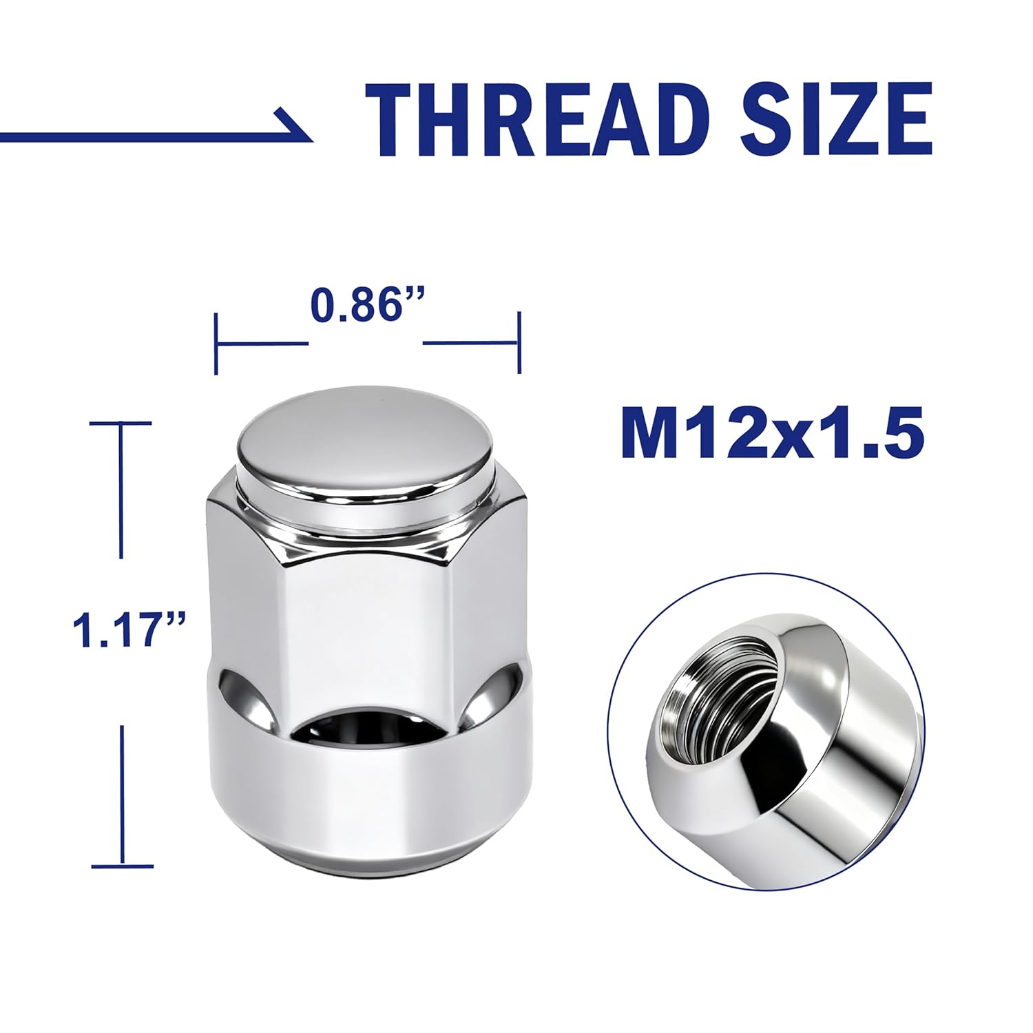 Condition photo showing As Is for M12-1.50 Wheel Lug Nuts Direct fit for Multiple Honda and Acura, Factory Style Chrome Radius Seat, 20-PC Set