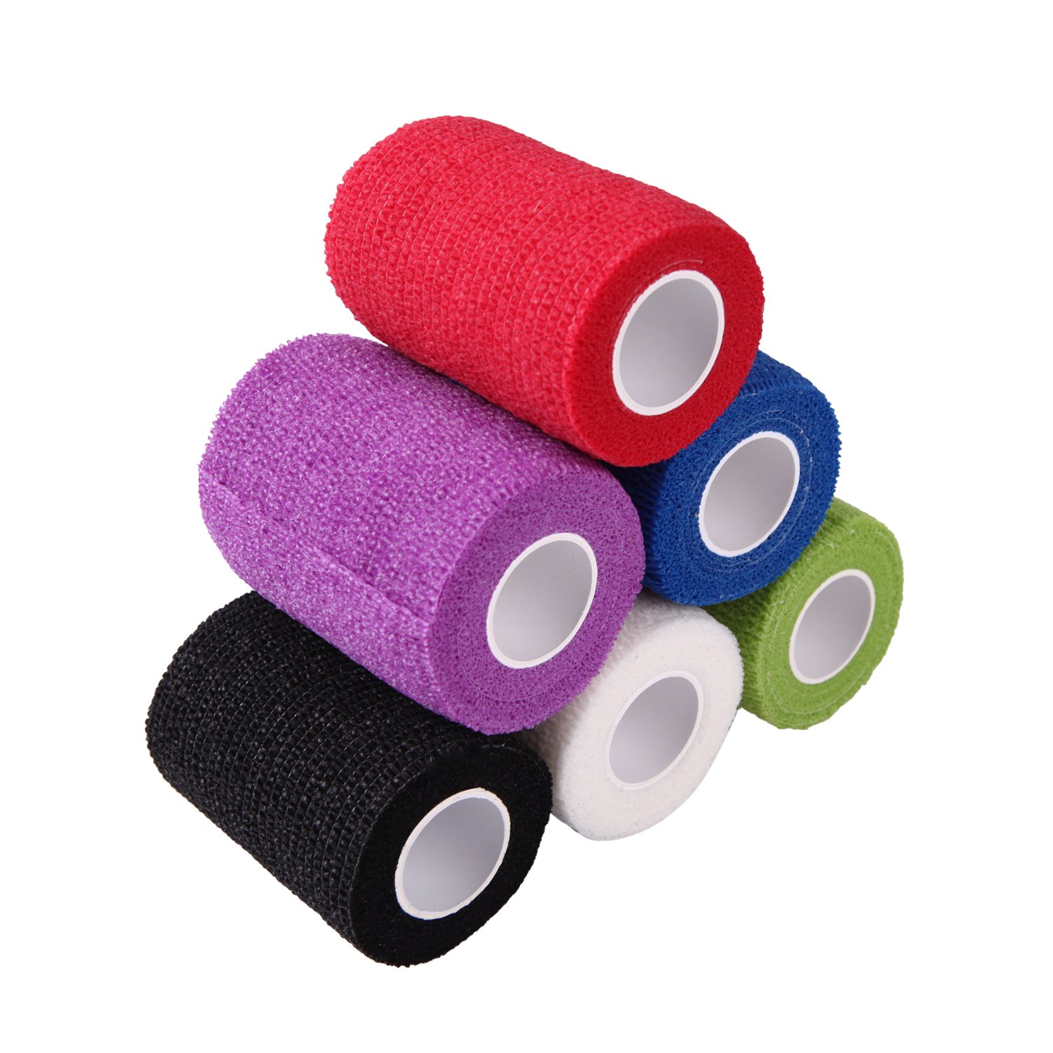 De feuilles CHIC-CHIC 6 Pack 3 Inch Cohesive Bandage Elastic Self Adherent Vet Wrap Bulk Sports Bandages (Large/7.5 x 450cm)