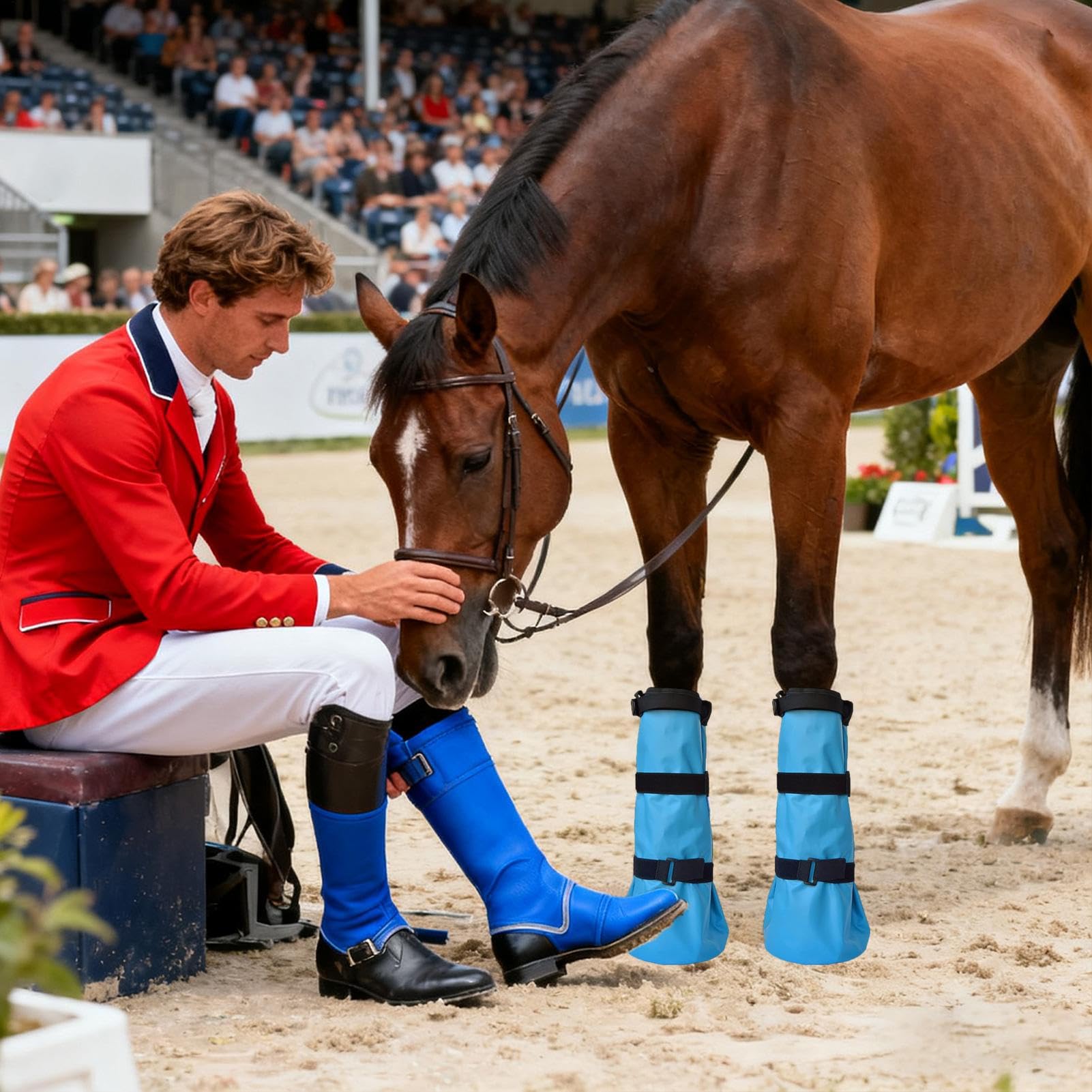 Botte De Trempage Des Sabots – Les Bottes De Glace Pour Chevaux Favorisent La Avec Un Coussinet EVA | Botte De Trempage Avec Sangles Réglables Pour Chevaux – Écurie, Pâturage, Ferme, Ranch, S