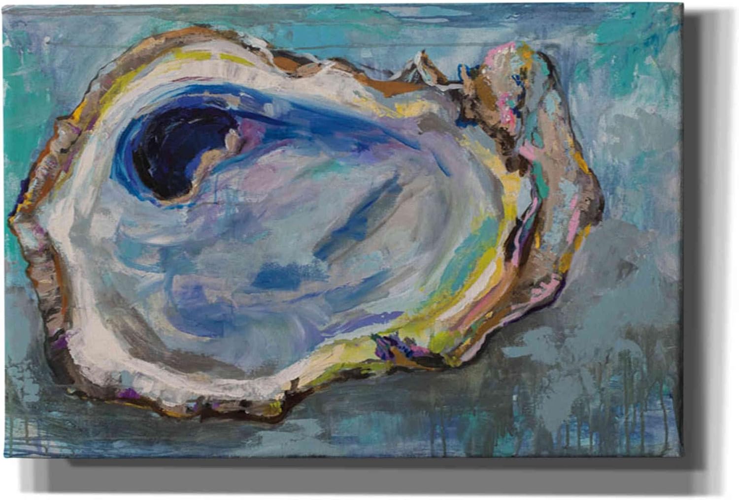 Epic Graffiti "Oyster Two by Jeanette Vertentes, Canvas Wall Art, 60"x40", Blue