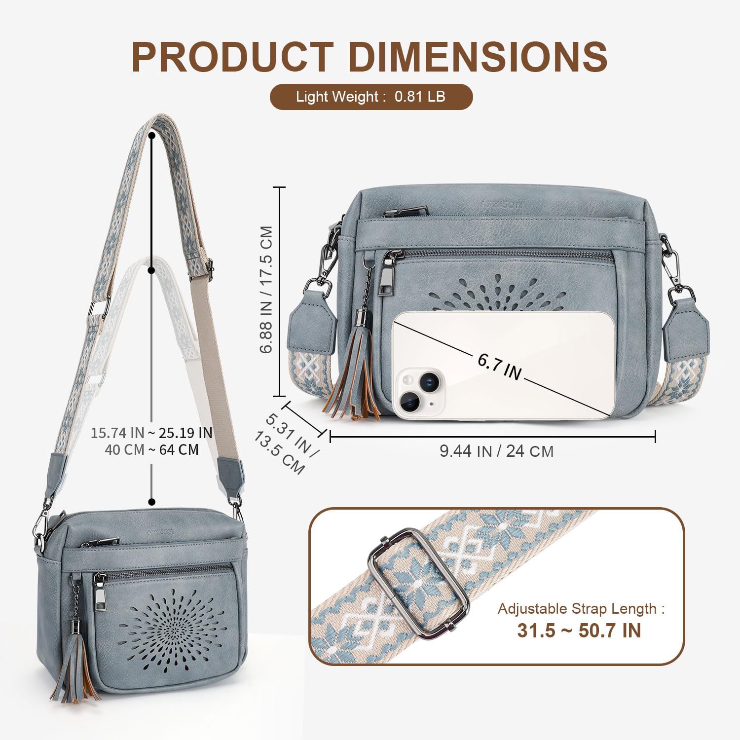 APHISON Crossbody Bags for Women Trendy, Leather Crossbody Purses Shoulder Handbags with Adjustable Guitar Strap - Image 3
