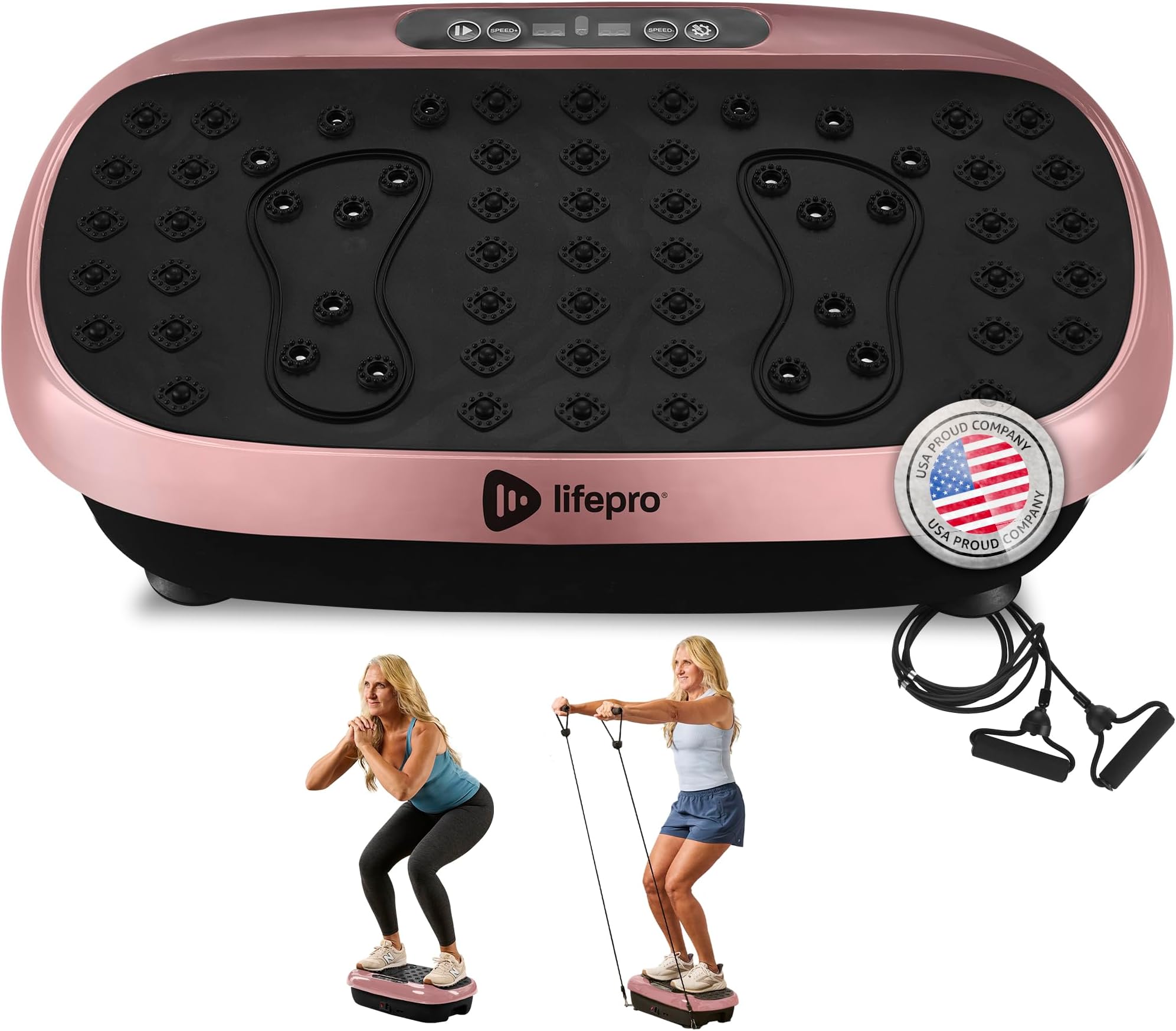 Lifepro Vibration Plate Exercise Machine with Magnetic Acupoints - Full Body Vibration Platform for Beginners and Recovery - Ideal Lymphatic Drainage Massager for Muscle Toning and Overall Fitness