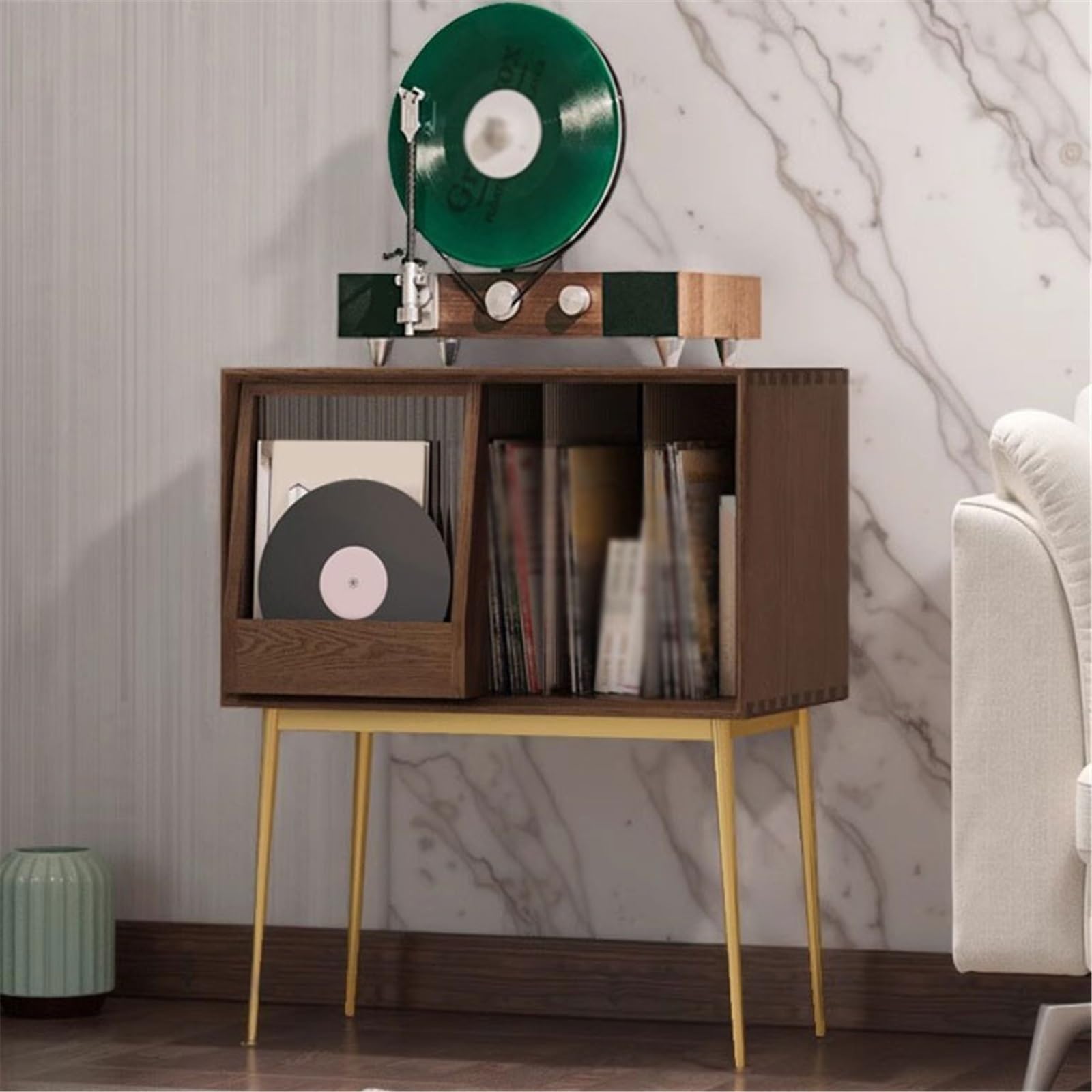 Ufficio Credenza for divano con armadietto for dischi in vinile di lusso leggero Scaffale porta dischi