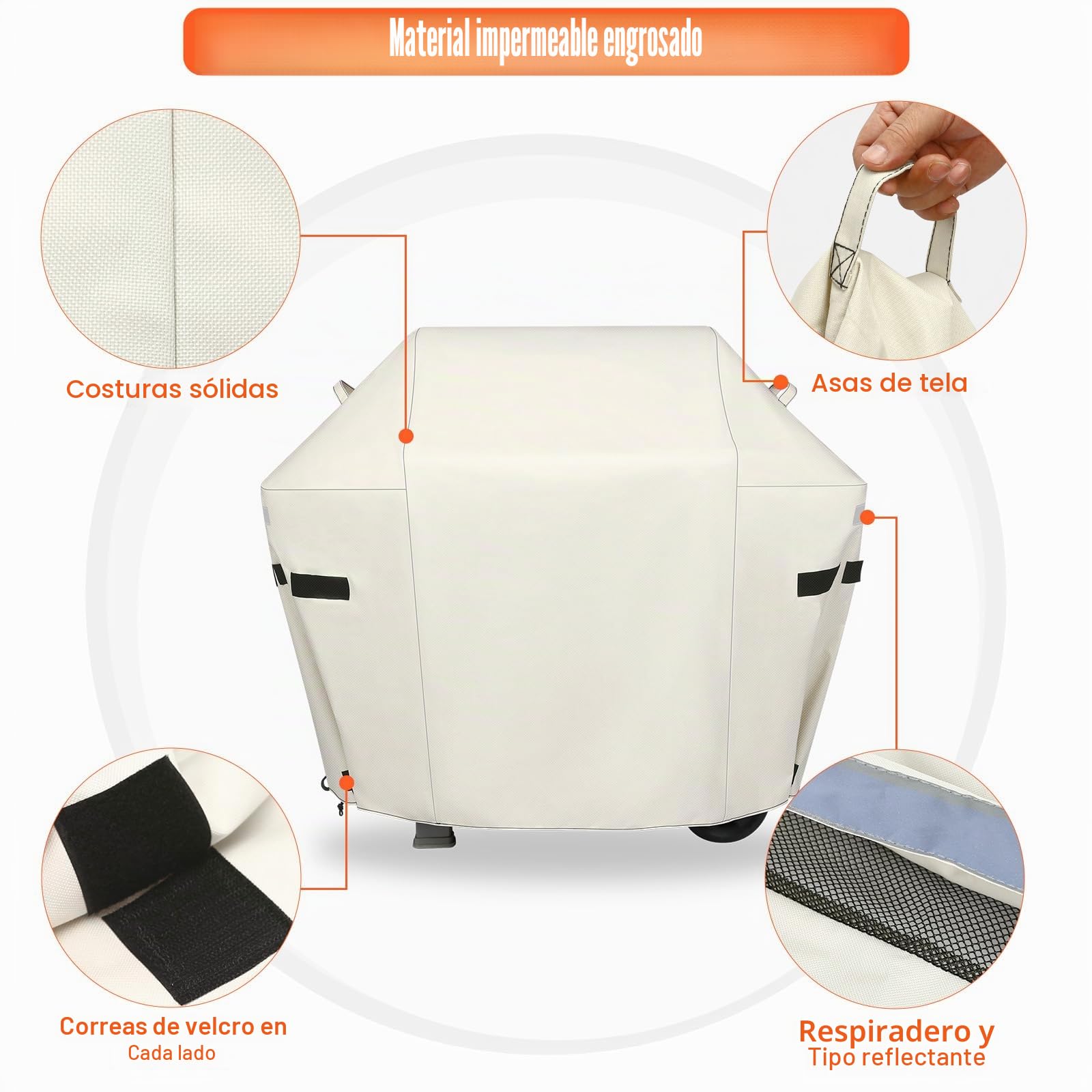 GFTIME 7139 Funda para Barbacoa Weber Spirit I II 300 Series, 130 x 45 x 107 cm, Cubierta para Barbacoa Weber Spirit E310, E330, E315 Series, Impermeable, Resistente a la Intemperie y Resistente a la