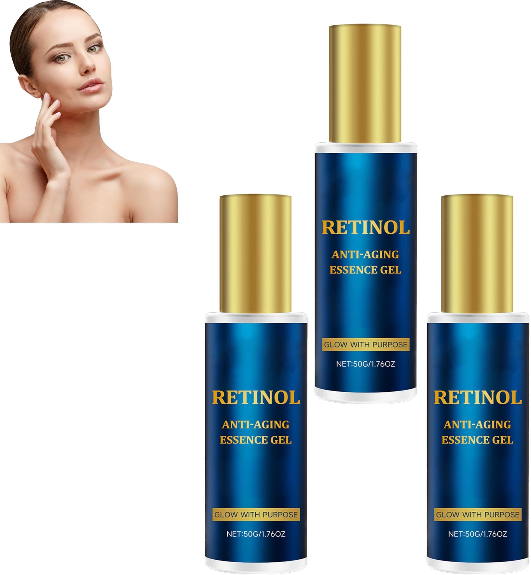 Retinol Facial Moisturizing Serum, Anti-Aging Face Cream，Neck Firming Lifting Cream, Deep Anti-Wrinkle Essence, Under-Eye Bag Wrinkle Treatment, Pore Minimizing Serum For Sensitive Skin (3pcs)