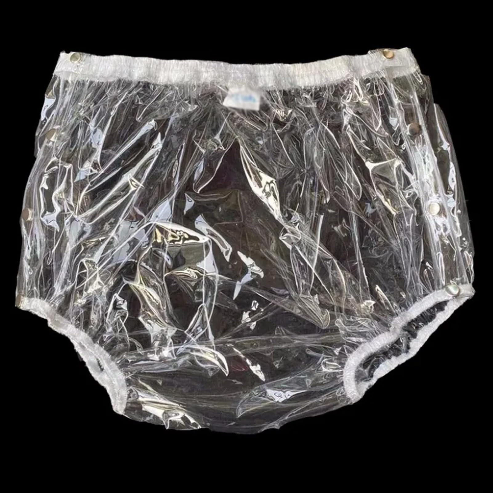 2 sztuki wciąganych plastikowych majtek dla dorosłych, szczelnych, wodoodpornych, na pieluchy dla osób nietrzymających moczu, miękkich i cichych, przezroczystych, w rozmiarze M