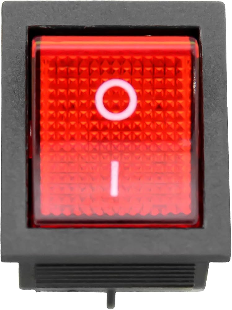 Red Light On off AC Rocker Switch 250V 15 AMP 125V 20A DPST 4 lug