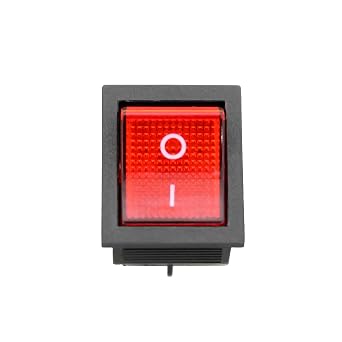 Red Light On Off AC Rocker Switch 250V 16 AMP 125V 20A DPST 4 Lug terminals