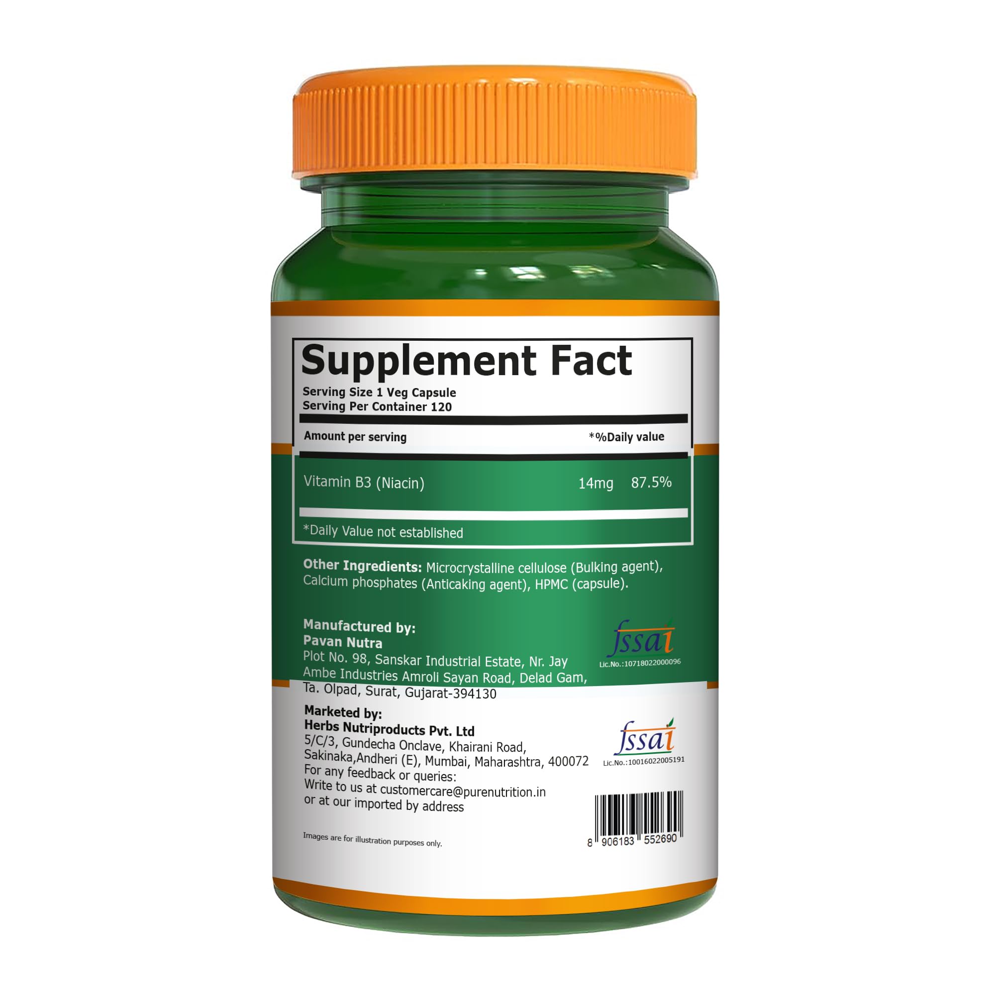 Pure Nutrition Niacin Vitamin B3 Supplement 14 mg | Vitamin B3 Niacinamide Supplements Supports Immune Function, Cellular Energy, Skin Health & Energy Metabolism – 120 Veg Capsules — Amazon image 3