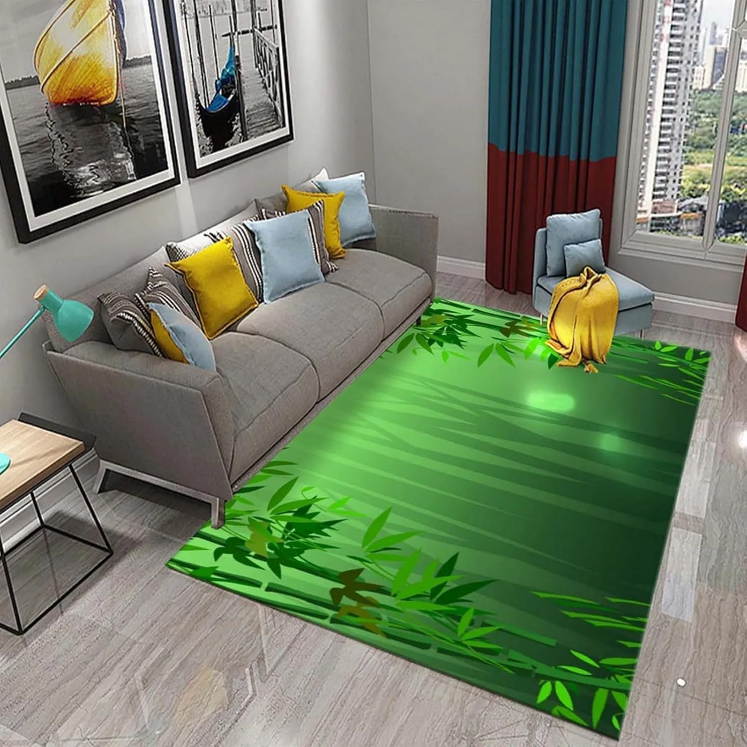 Tapis feuille de bambou lavable b-756 pour en finir avec les tapis salissants