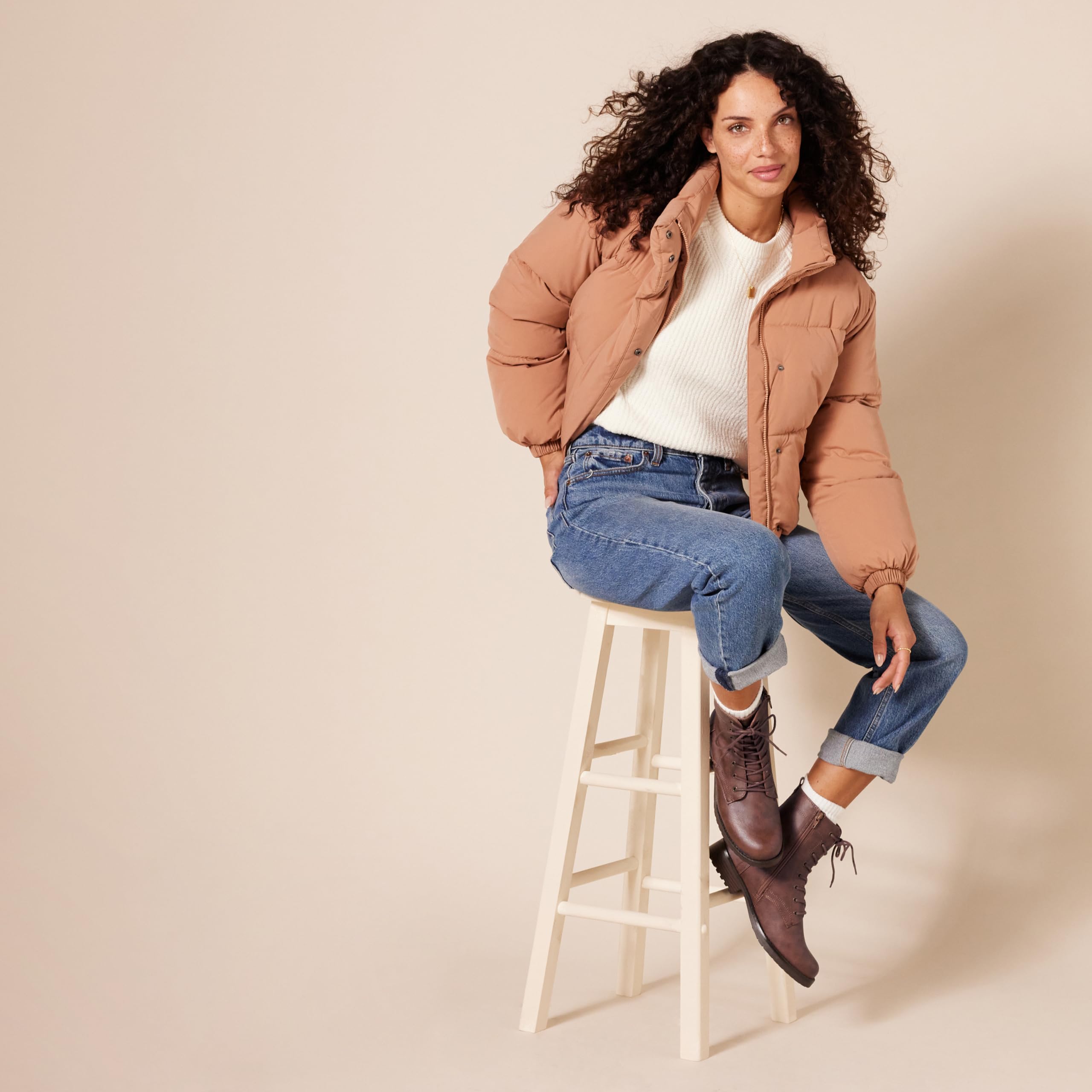 Amazon Essentials Donna Combat Boots Stringati